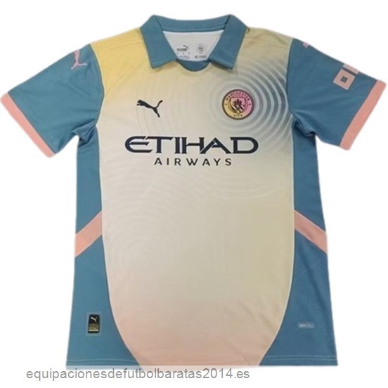 Nuevo Tailandia 4ª Camiseta Manchester City 24/25 Amarillo Baratas